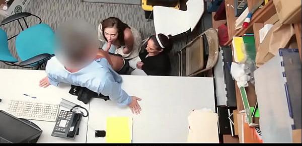 Hot Mom and her Daughter Punished For Stealing at Mall